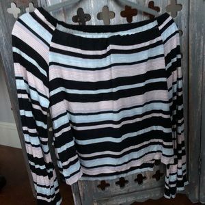 Off the shoulder striped top